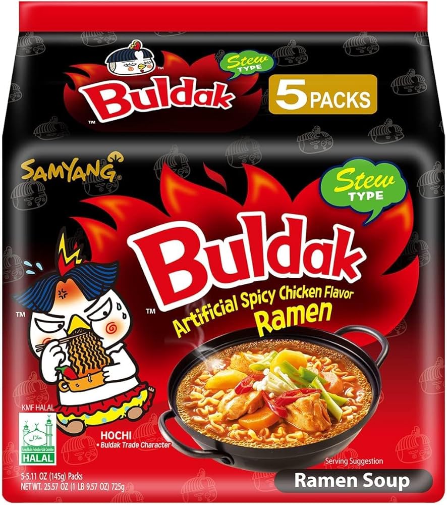 Buldak regular spicy hot sauce noodles 5 packs ramen