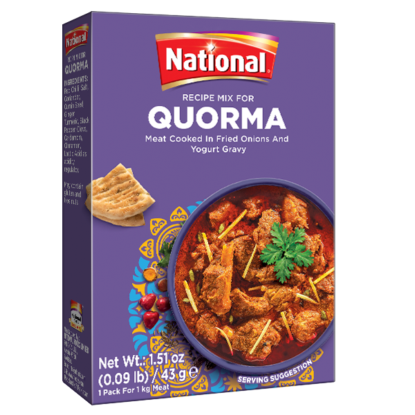 QUORMA MASALA |43G|NATIONAL MEAT COOKED IN FRIED ONION AND YOUGURT GRAVY