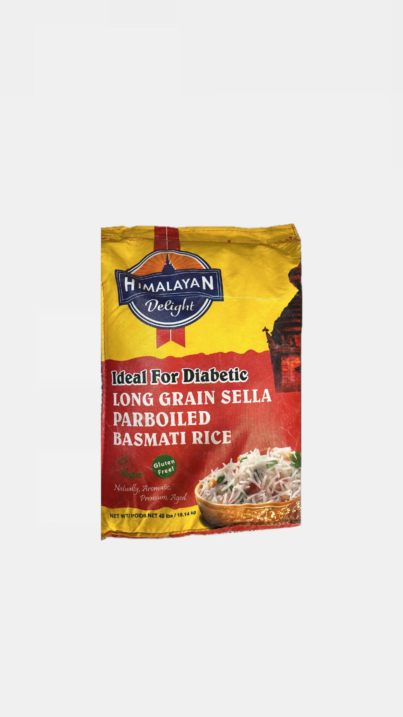 Himalayan Delight Long Grain Sella Parboiled Rice 40lbs Gluten Free