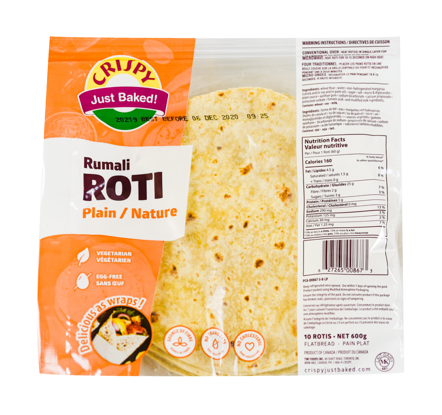Crispy Roti- Rumali Plain|750g