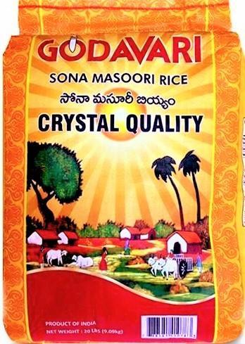 Sona Masoori Rice – 20 lb (Godavari Crystal Quality)