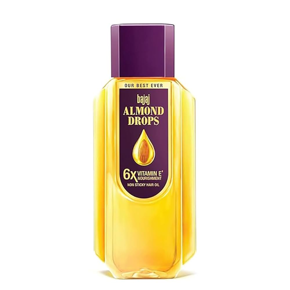 Bajaj Almond Hair Drops 6x Vitamin E Nourishment | For Dry, damaged, or weak hair